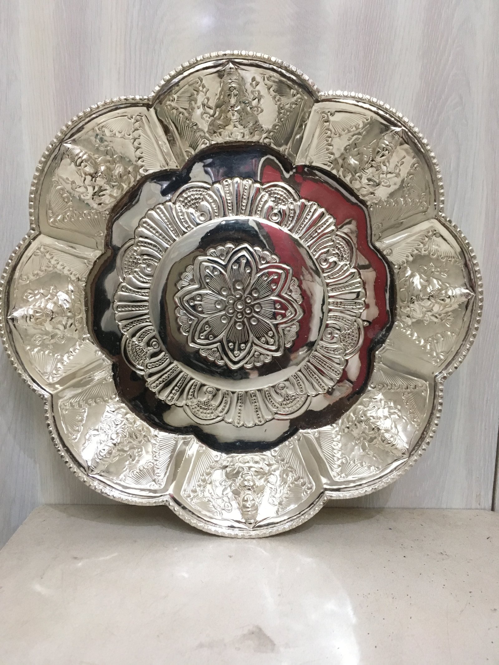 Silver Astalakshmi Pooja Plate